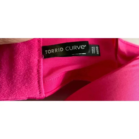 Torrid Curve Padded Wire Free Push Up Smooth Plunge Bra in Cabaret Pink Sz 46DD - Picture 8 of 11